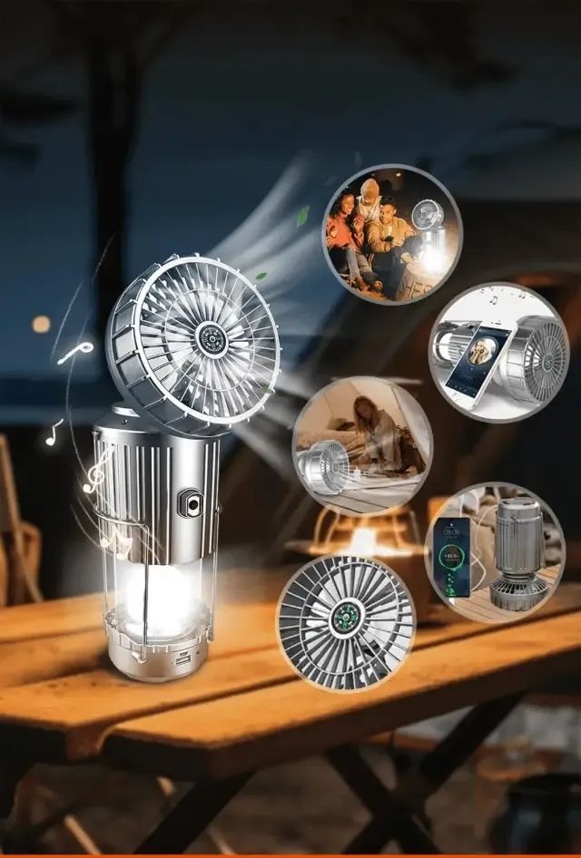 Portable LED Camping Lantern With Fan