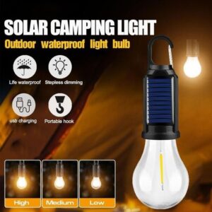 Solar Rechargeable Hooked Camping Ligh