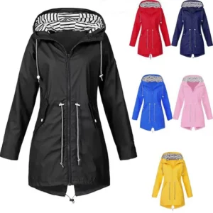 Women’s Long Outdoor Hooded Jacket – Perfect for Fall & Winter