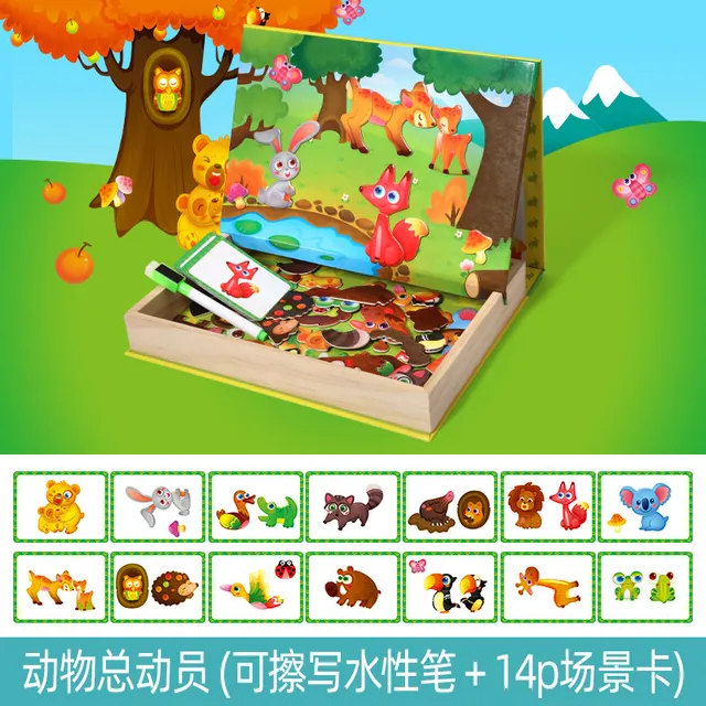 ✨HOT SALE 49% OFF💫Magnetic Puzzles Face Dress Up Travel Game Double Side Preschool Educational Learning Toy for Kids - Image 6