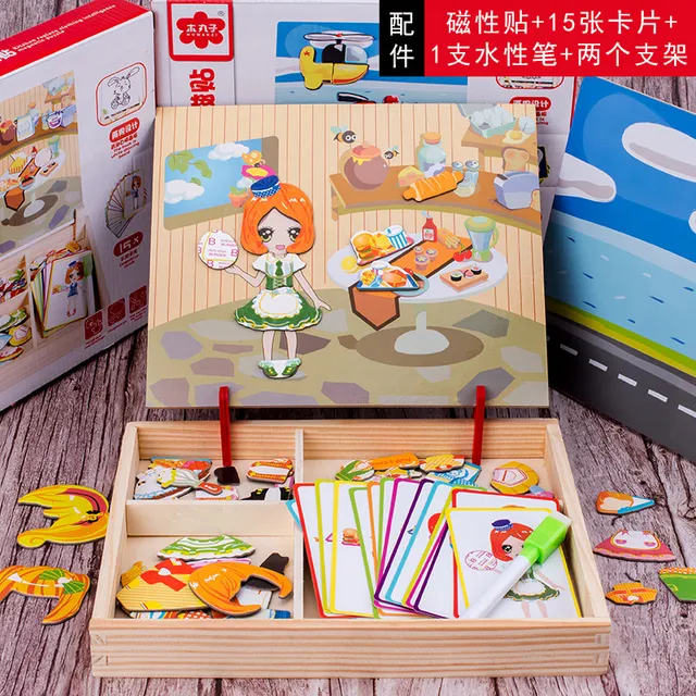 ✨HOT SALE 49% OFF💫Magnetic Puzzles Face Dress Up Travel Game Double Side Preschool Educational Learning Toy for Kids - Image 4