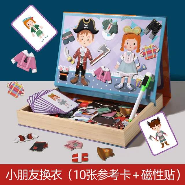 ✨HOT SALE 49% OFF💫Magnetic Puzzles Face Dress Up Travel Game Double Side Preschool Educational Learning Toy for Kids - Image 5