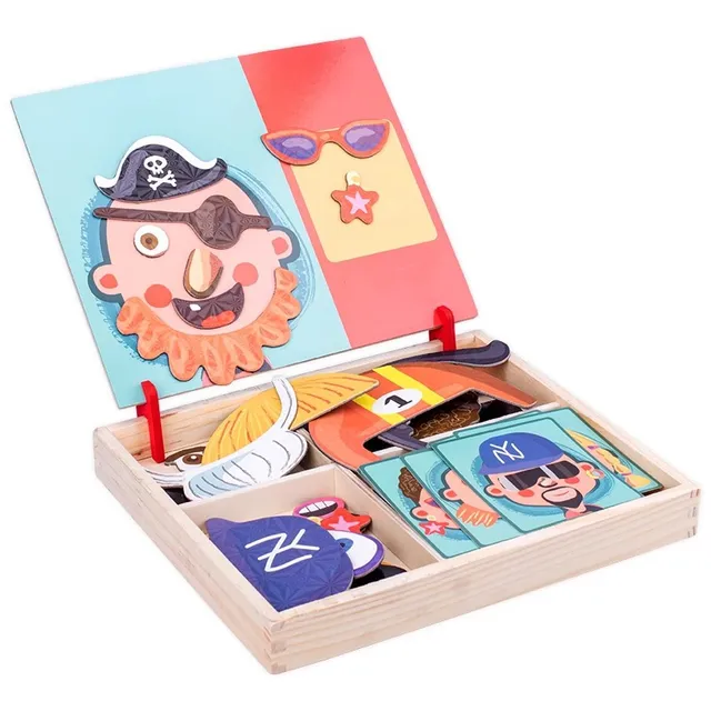 ✨HOT SALE 49% OFF💫Magnetic Puzzles Face Dress Up Travel Game Double Side Preschool Educational Learning Toy for Kids