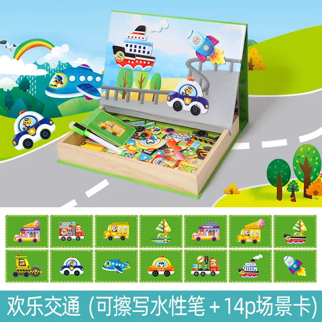 ✨HOT SALE 49% OFF💫Magnetic Puzzles Face Dress Up Travel Game Double Side Preschool Educational Learning Toy for Kids - Image 3