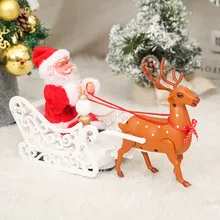 Electric Santa Reindeer Sleigh – Musical Christmas Decoration