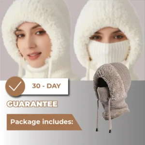 🎄Christmas Sale 50% OFF⛄️Women’s Thermal Knit Hood – Fleece-Lined Winter Hat, Neck Warmer & Face Cover Combo